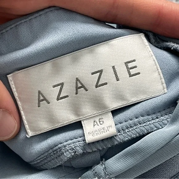 🥒 Azazie Abriana Long Sleeve Princess Halter Floor Length Bridesmaid Dress 6 - Picture 5 of 9